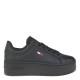 2000372801 Γυναικείο αθλητικό δίπατο sneakers δετό μαύρο