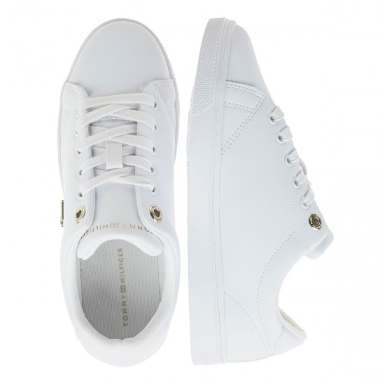 2000374601 Γυναικείο αθλητικό sneakers δετό λευκό/χρυσό