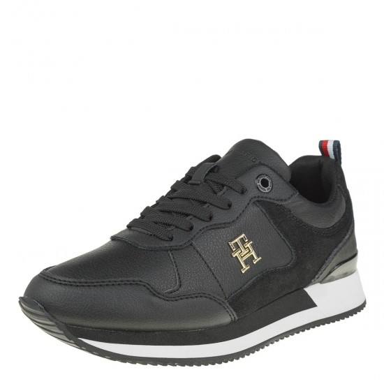 2000374701 Γυναικείο αθλητικό sneakers δετό μαύρο/λευκό