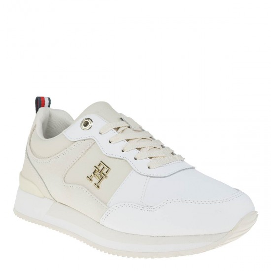 2000374702 Γυναικείο αθλητικό sneakers δετό μπέζ/λευκό