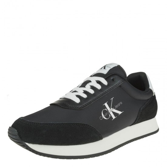2000374901 Ανδρικό αθλητικό sneakers δετό μαύρο/λευκό