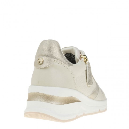 2000383501 Γυναικείο αθλητικό sneakers δετό μπέζ(ivory)