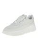 2000383801 Γυναικείο αθλητικό sneakers δετό δέρμα λευκό(πάγος)
