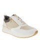2000384401 Γυναικείο αθλητικό sneakers δετό λευκό/μπέζ/χρυσό