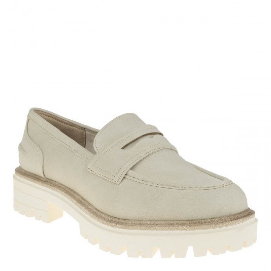 2000384501 Γυναικείο loafers mocassins χωστό σκέτο μπέζ