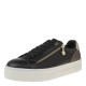2000386901 Γυναικείο αθλητικό sneakers δίπατο δετό μαύρο /χρυσό