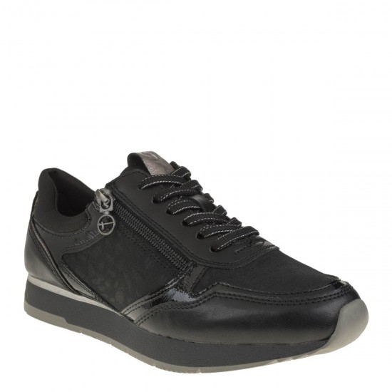 2000387101 Γυναικείο αθλητικό sneakers δετό μαύρο