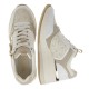 2000387201 Γυναικείο αθλητικό sneakers πέλμα μεσαίο δετό λευκό/πούρο