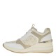 2000387201 Γυναικείο αθλητικό sneakers πέλμα μεσαίο δετό λευκό/πούρο