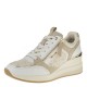 2000387201 Γυναικείο αθλητικό sneakers πέλμα μεσαίο δετό λευκό/πούρο
