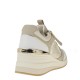2000387201 Γυναικείο αθλητικό sneakers πέλμα μεσαίο δετό λευκό/πούρο
