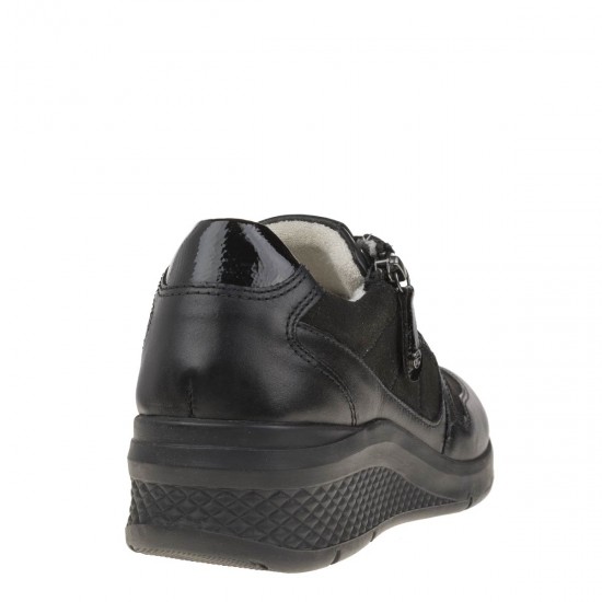 2000388501 Γυναικεία αθλητικά sneakers omfort δετό μαύρο