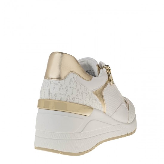 2000388601 Γυναικείο αθλητικό sneakers δετό μεσαίο λευκό/πλατίνα