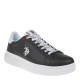 2000390001 Ανδρικό αθλητικό sneakers δετό μαύρο/λευκό