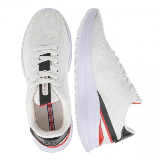 2000390601 Ανδρικό αθλητικό  sneakers δετό λευκό/κόκκινο/μαύρο