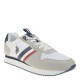 2000393501 Ανδρικό αθλητικό sneakers eco δετό λευκό/μπλέ/κόκκινο