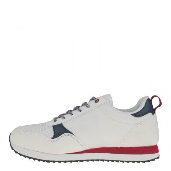 2000396601 Ανδρικό αθλητικό sneakers δετό λευκό/μπλέ/κόκκινο