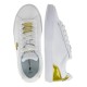 2000397301 Γυναικείο αθλητικό sneakers δετό λευκό/χρυσό