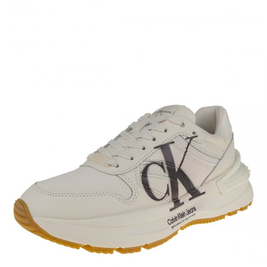 2000397801 Γυναικείο αθλητικό sneakers ck δετό εκρού/μαύρο