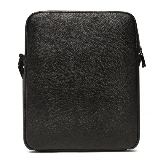 2000398401 Ανδρικό τσαντάκι reporter eco leather μεγάλο μαύρο