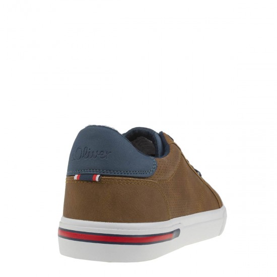2000403001 Ανδρικό αθλητικό sneakers δετό ταμπά/μπλέ