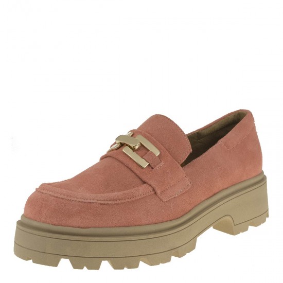 2000413901 Γυναικείο loafers mocassins χωστό καστόρι σομόν