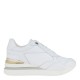 2000432701 Γυναικείο αθλητικό sneakers δετό δέρμα λευκό