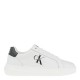 2000441101 Ανδρικό αθλητικό sneakers ck δέρμα δετό λευκό/μαύρο