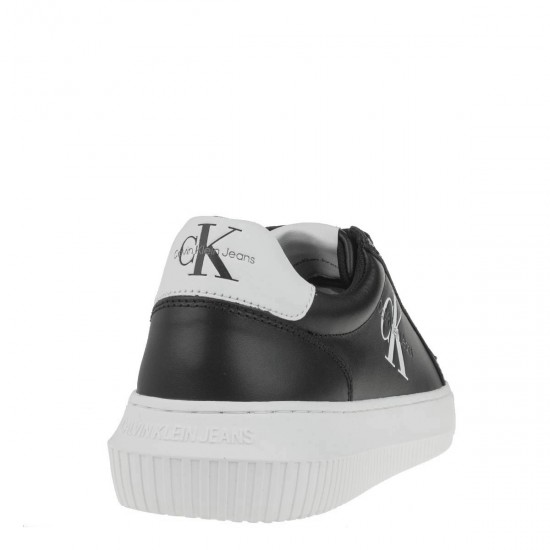 2000441103 Ανδρικό αθλητικό sneakers ck δέρμα δετό μαύρο/λευκό