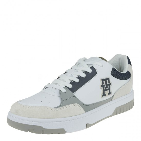 2000441602 Ανδρικό αθλητικό sneakers δετό λευκό/γκρί/μπλέ