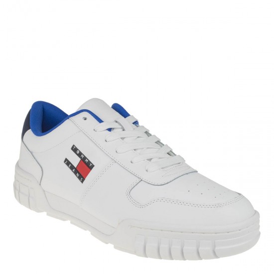 2000456202  Ανδρικό αθλητικό sneakers δετό λευκό/σιέλ