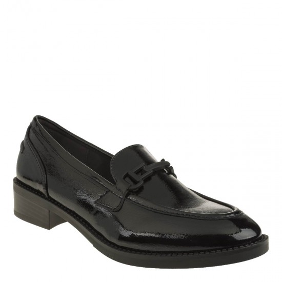 2000457501 Γυναικείο Loafers χωστό χαμηλό λουστρίνι μαύρο
