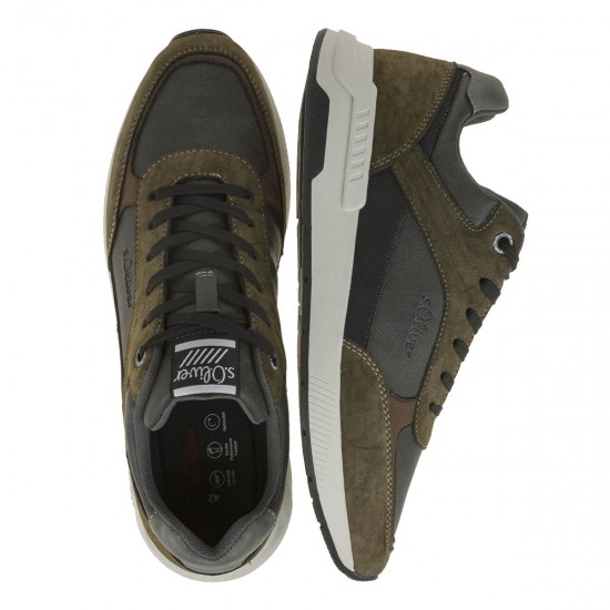 2000457701 Ανδρικό αθλητικό sneakers δετό χακί/καφέ