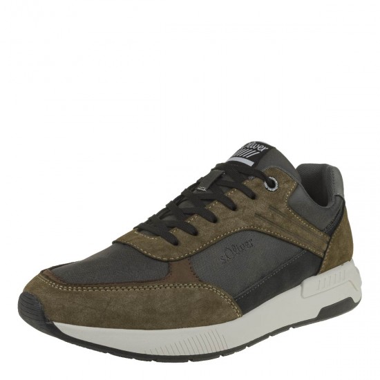 2000457701 Ανδρικό αθλητικό sneakers δετό χακί/καφέ