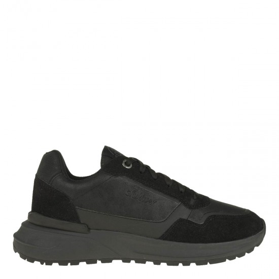 2000461701 Ανδρικό αθλητικό sneakers δετό μαύρο/μαύρο