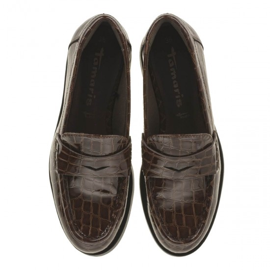 2000462502 Γυναικείο Loafers/Mocassins λουστρίνι crocco καφέ