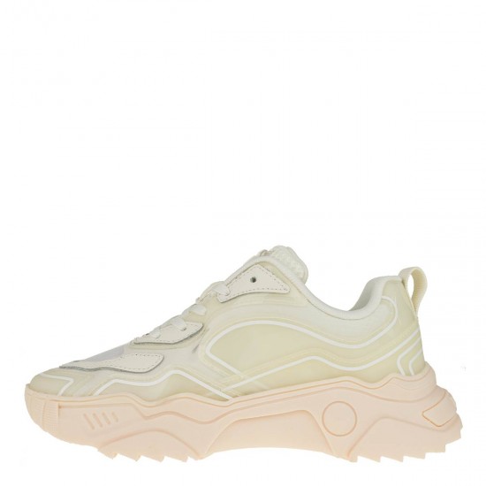 2000463101 Γυναικείο αθλητικό sneakers δετό μπέζ/ρόζ