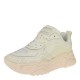 2000463101 Γυναικείο αθλητικό sneakers δετό μπέζ/ρόζ