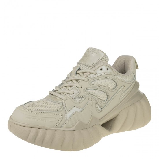 2000463201 Γυναικείο αθλητικό sneakers δετό μπέζ