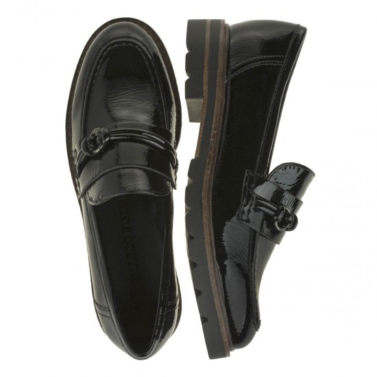 2000469401 Γυναικείο loafers mocassins λουστρίνι μαύρο