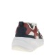 2000470101 Γυναικείο αθλητικό sneakers μοδάτο δετό λευκό/μπορντώ/μπλέ