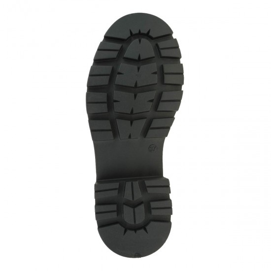 2000474601 Γυναικείο μποτάκι bike αρβυλάκι δετό δέρμα μαύρο