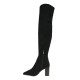 2000480401 Γυναικεία μπότα κάλτσα γόνατο ψηλή καστόρι μαύρη