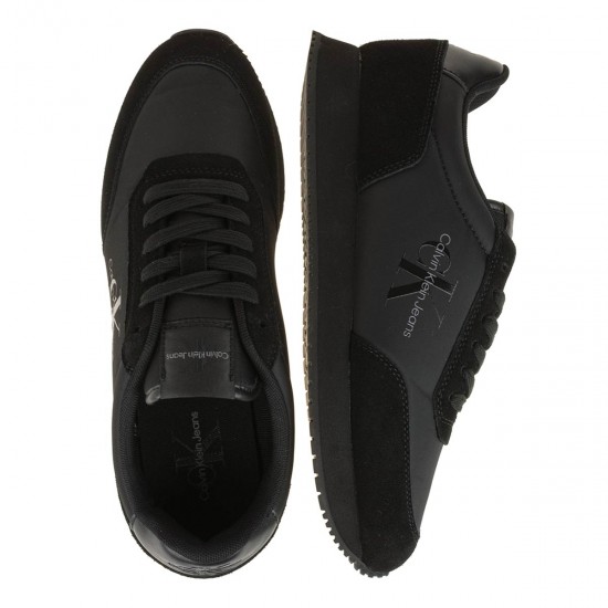 2000459703 Ανδρικό αθλητικό sneakers ck/ασημί δετό μαύρο/μαύρο