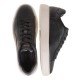 2000461602 Ανδρικό αθλητικό sneakers δετό δέρμα βούρτσα μαύρο/λευκό
