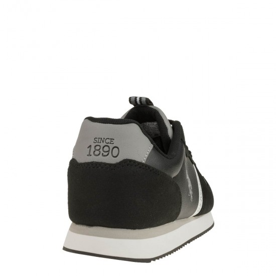 2000488201 Ανδρικό αθλητικό sneakers δετό μαύρο/γκρί