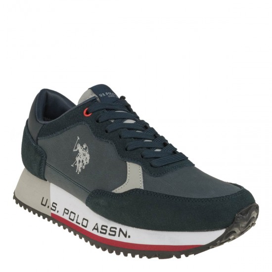 2000490801 Ανδρικό αθλητκό sneakers δετό μπλέ/γκρί