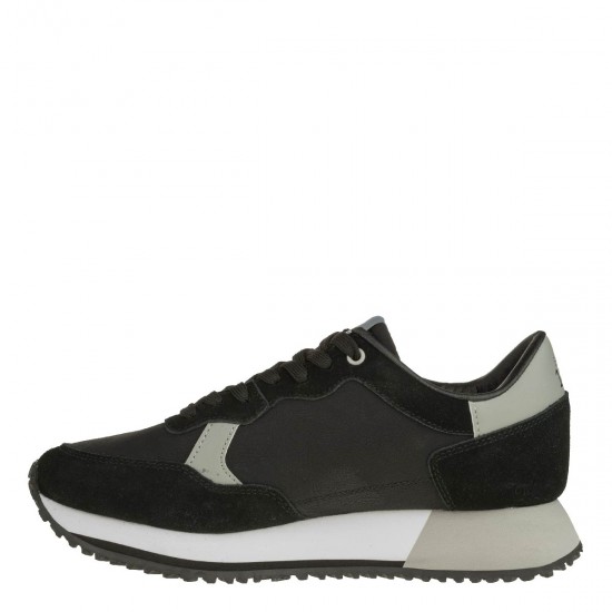 2000491101 Ανδρικό αθλητικό sneakers δετό μαύρο/γκρί