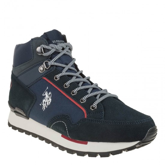 2000495501 Ανδρικό μποτάκι sneakers cazual δετό μπλέ