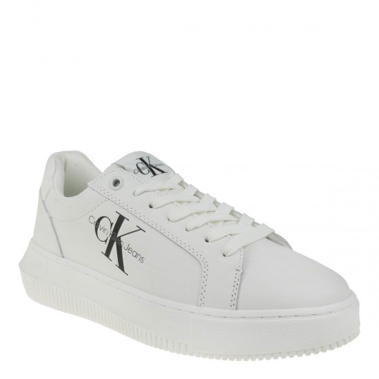 2000499201 Γυναικείο αθλητικό sneakers ck δετό λευκό/μαύρο